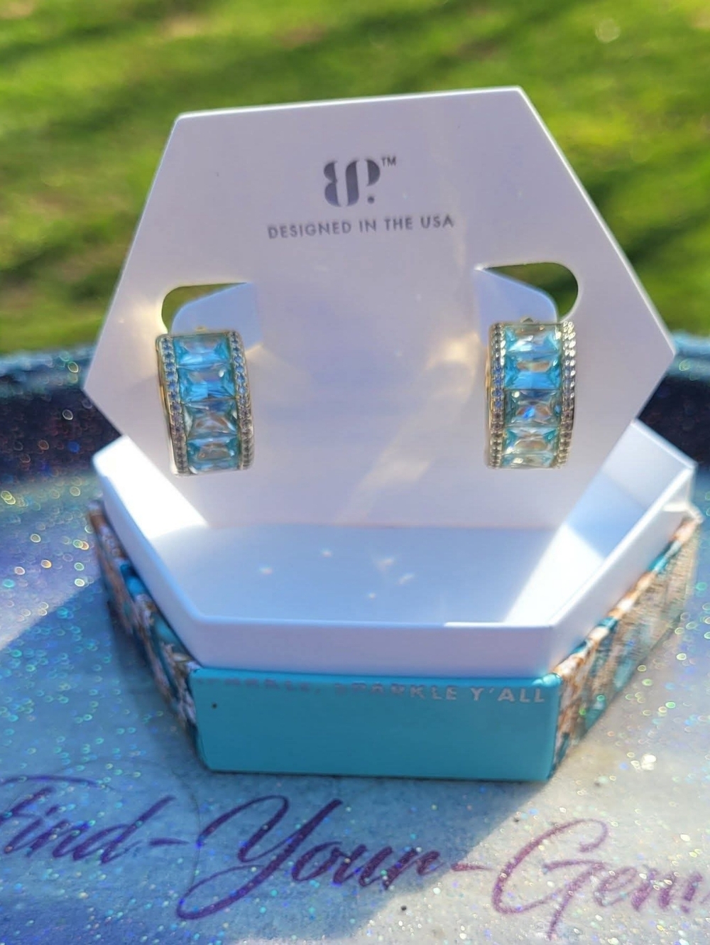 Aquamarine Hoop Earrings